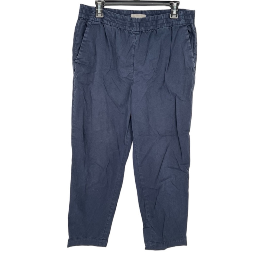 Everlane Elastic Waist Cotton Navy Pants‎